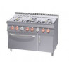 Fourneau 6 Feux Gaz/Four Gaz GN2/1+Placard Neutre 