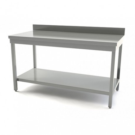 TABLE INOX AVEC DOSSERET LONGUEUR 1800MM